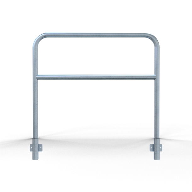 Protective bar made of steel tubing |  48 x 2.5 mm | with crossbar | for wall mounting | total width: 1200 mm | hot-dip galvanized